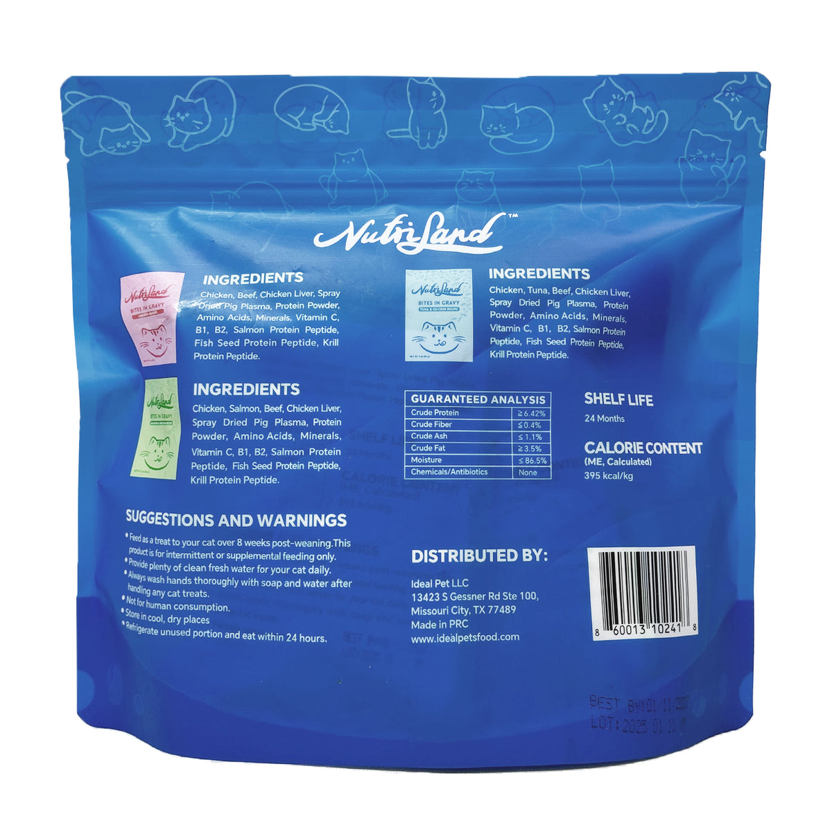NutriLand Bites in Gravy Cat Treat Variety Pack – 7 Pouches