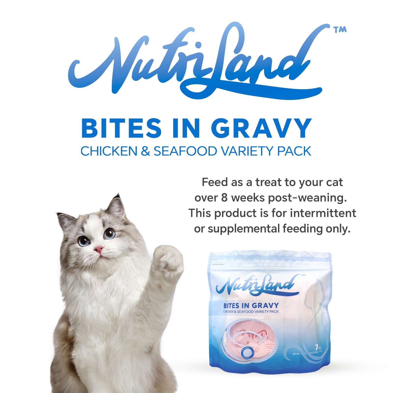 NutriLand bites in gravy for cats over eight weeks old