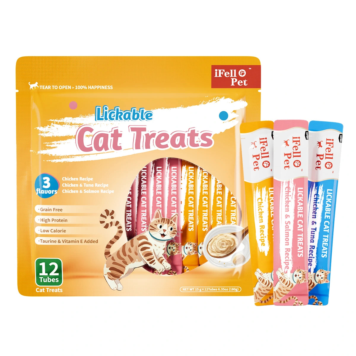 iFello Pet lickable cat treats variety pack product image 1