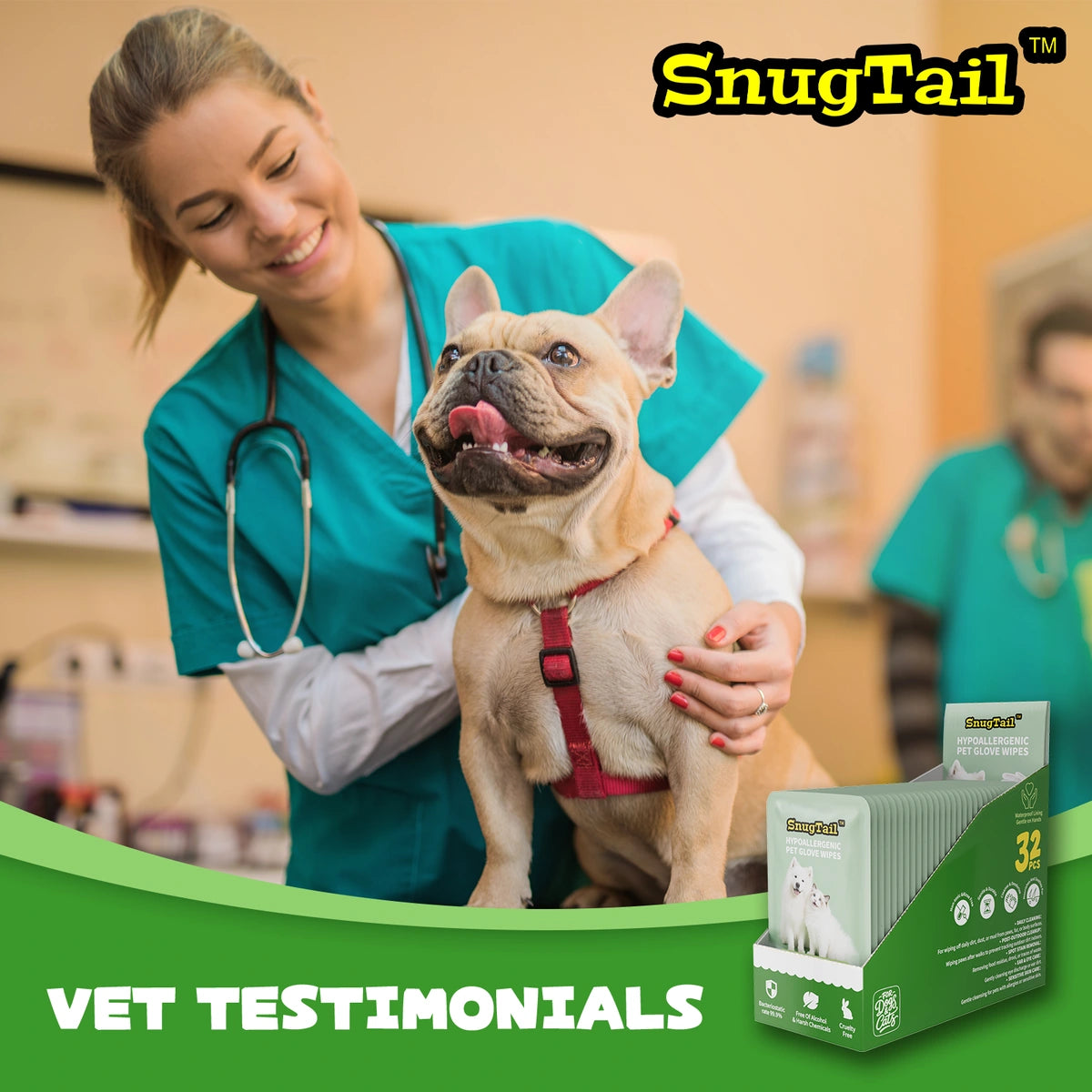 SnugTail 32 count pet cleaning glove wipes product image 4
