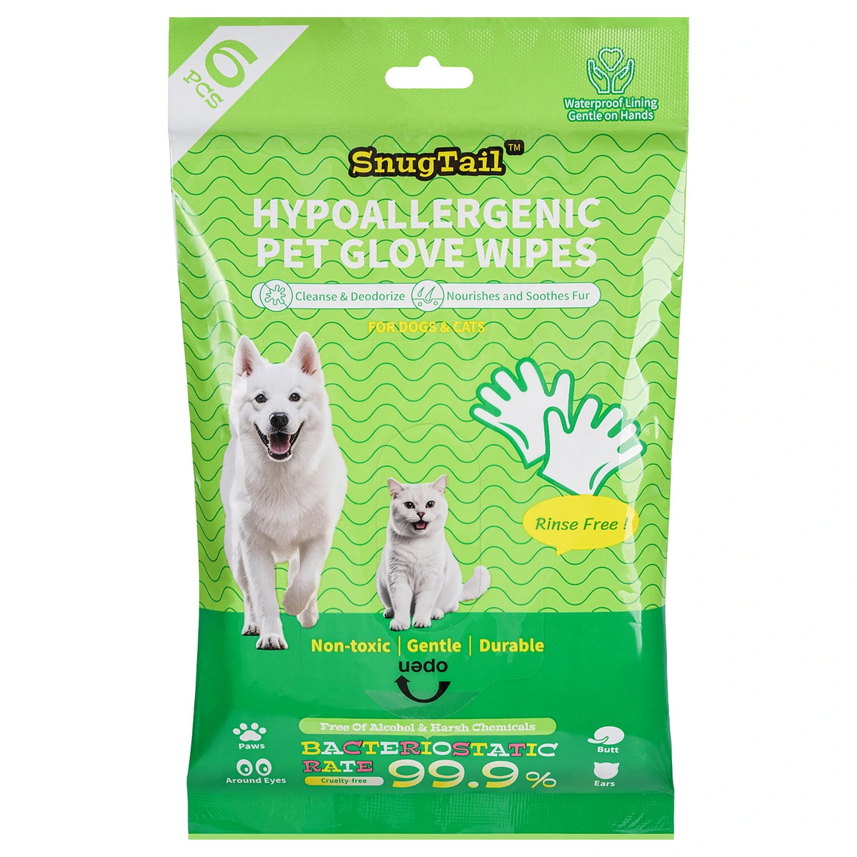SnugTail pet grooming glove wipes product image 2