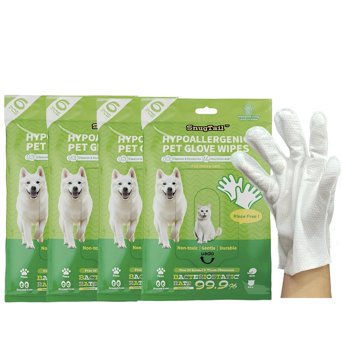 SnugTail pet grooming glove wipes product image 7