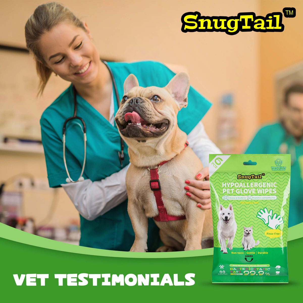 SnugTail pet grooming glove wipes product image 10